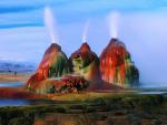 Colorful Fly Geyser, Black Rock Desert, Nevada