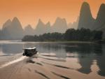 Li River at Dusk in Guilin, China