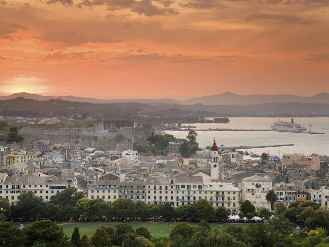 New Fortress and Old Town in Corfu Town, Greece