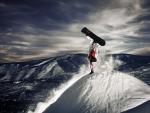 Snowboarder Doing a Hand Plant, Colorado