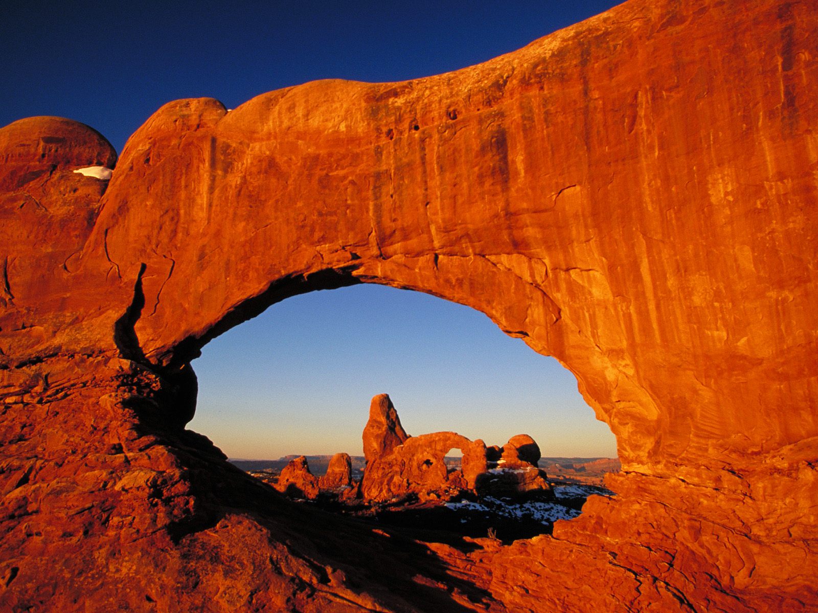 Turret Arch Through North Window. Arches National Park, Utah