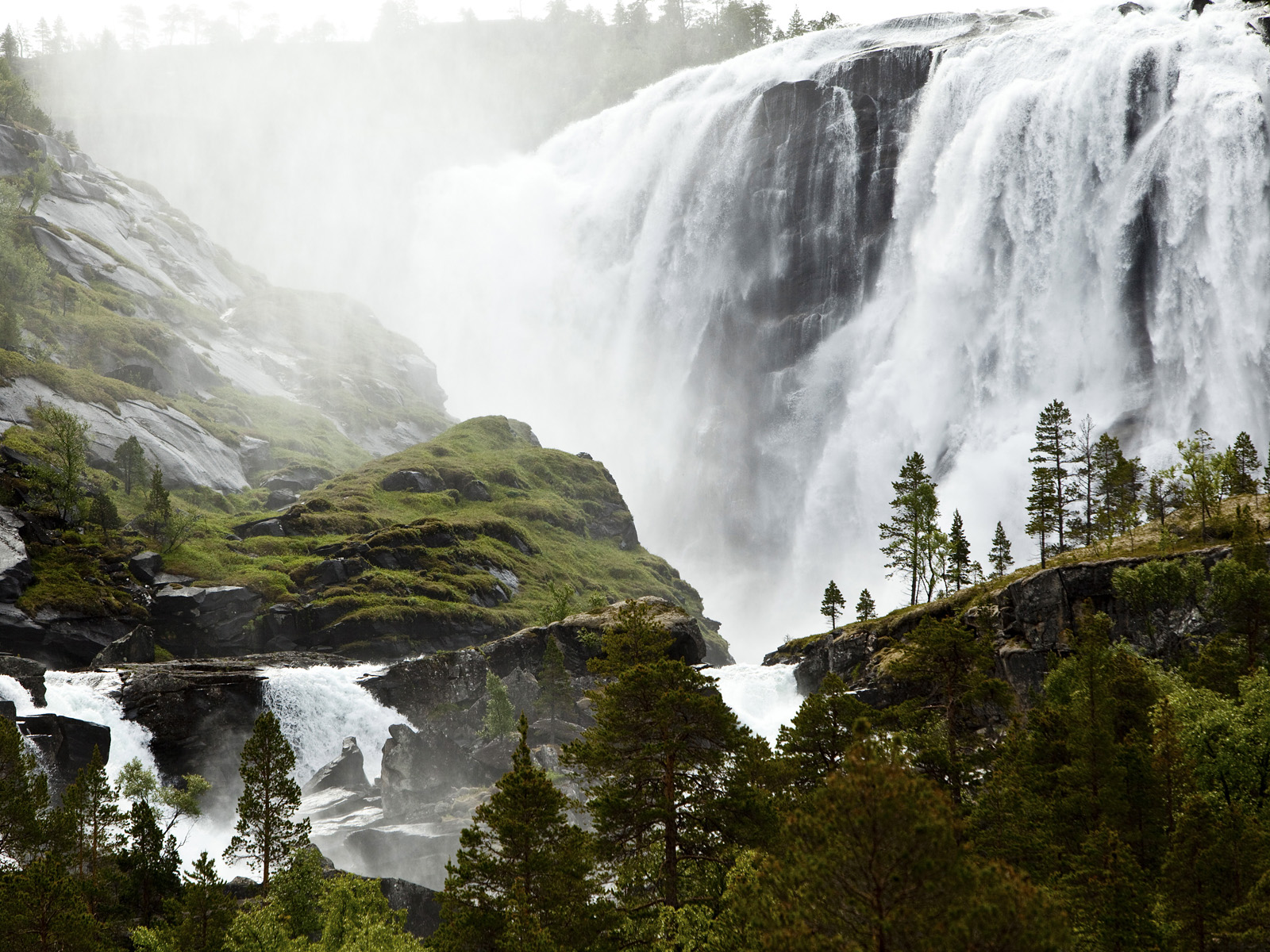 A Waterfall Near a Small Sami Fishing Village in Norway