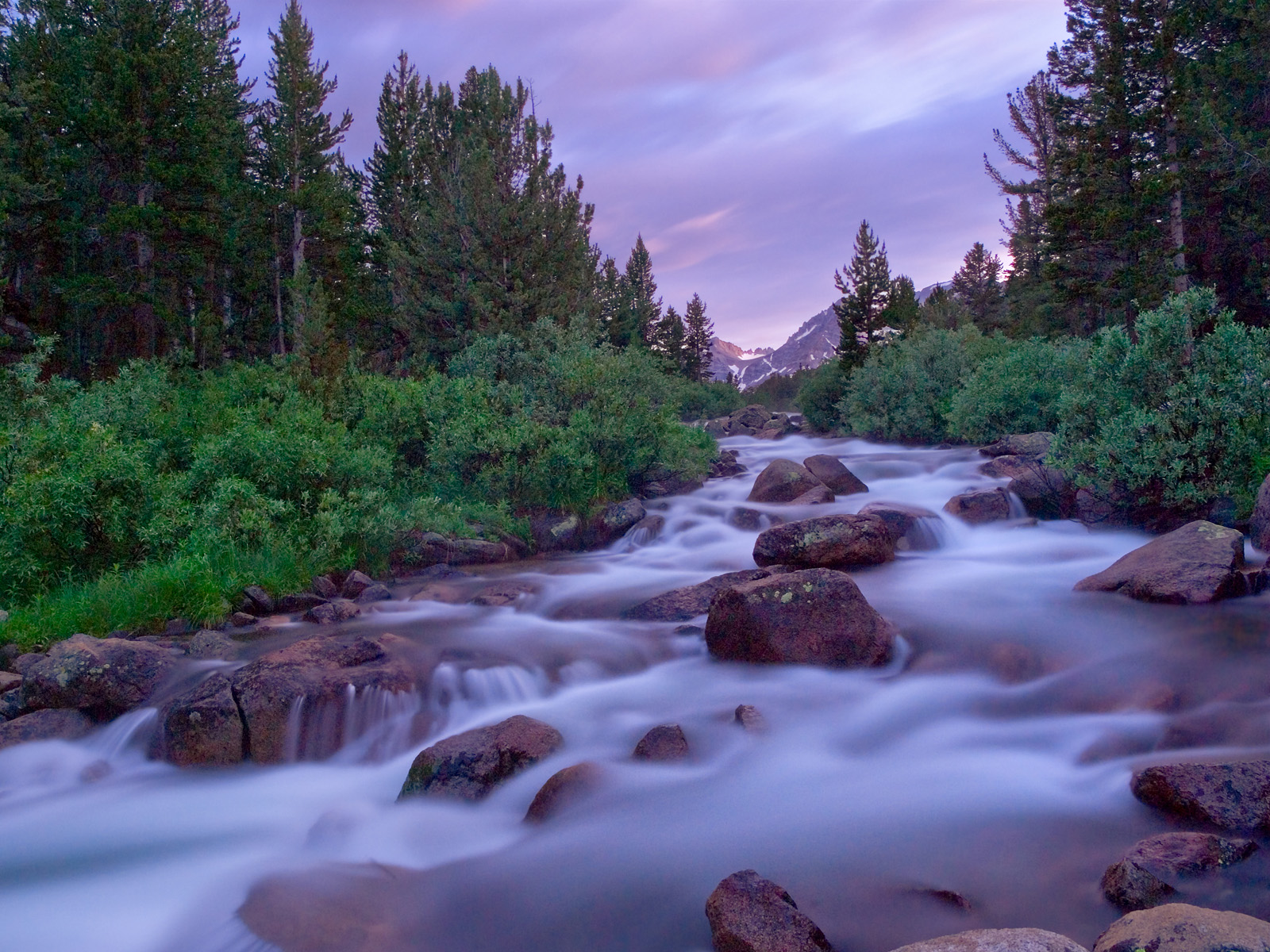 Softly Flowing Rock Creek Little Lakes Valley Eastern Sierra Nevada