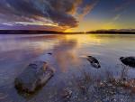 Sunset Mirrors in the Waters of Gander Lake Newfoundland