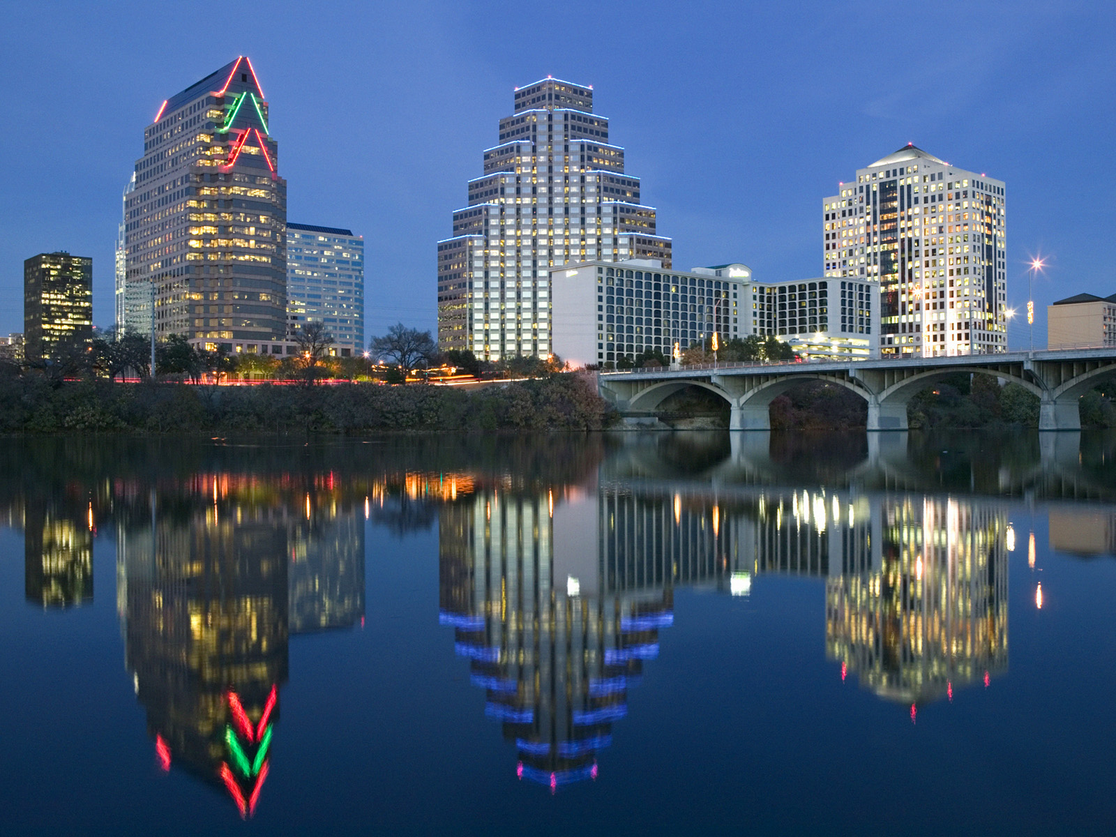 Austin Skyline along Town Lake Texas