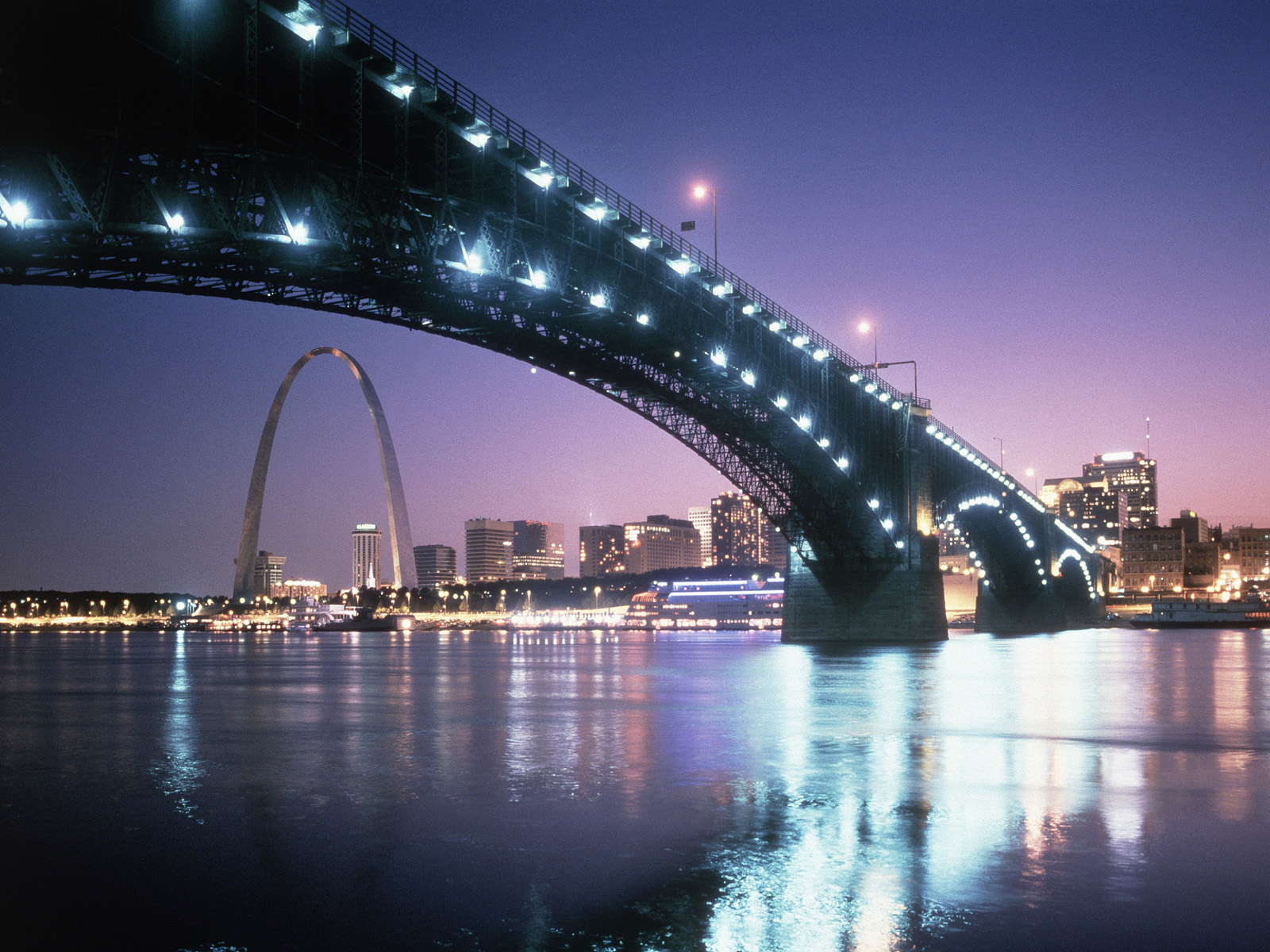 Dusk, Eades Bridge, St Louis, Missouri