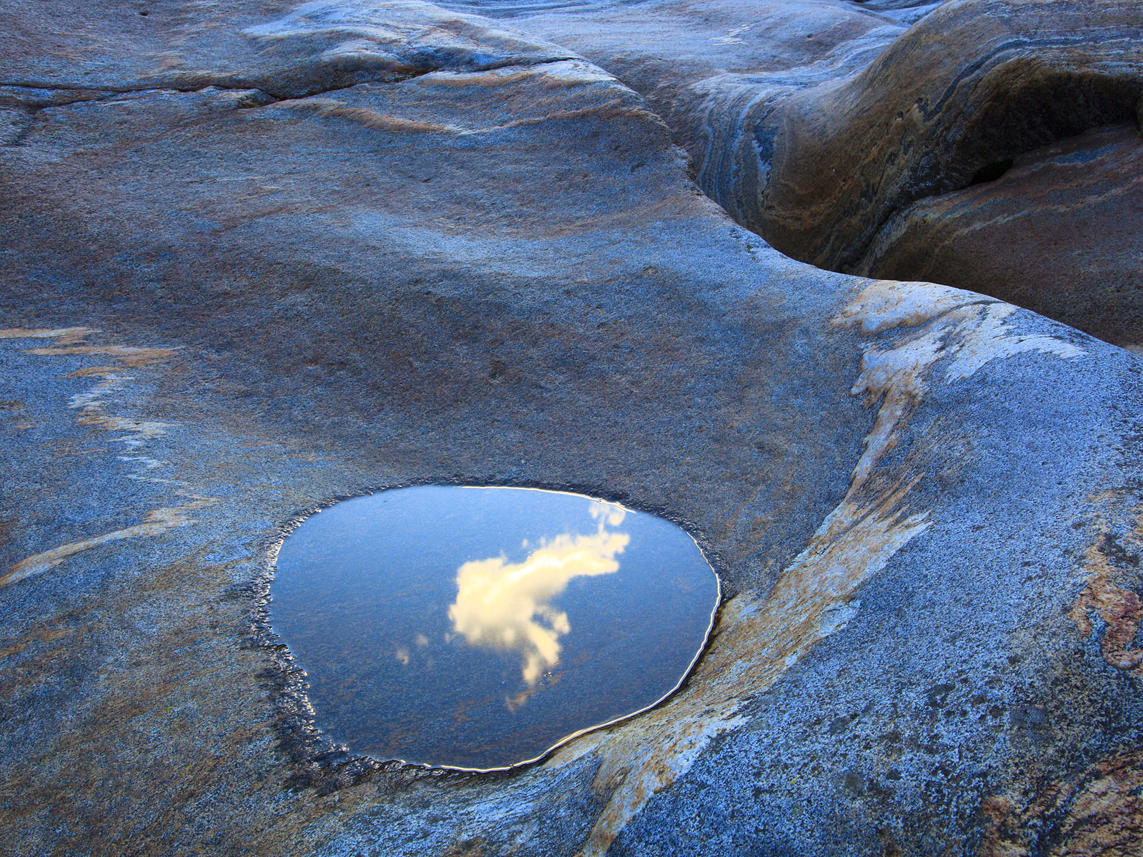 Cloud Reflected in a Marble Riverbed Verzasca Ticino Switzerland