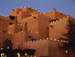 Farolitos at Loretto at Christmas Santa Fe New Mexico
