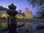 Mission Santa Barbara at Dusk, California