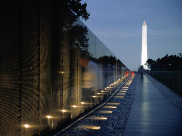 The Vietnam Memorial and Washington Monument, Washington, DC