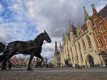 Horse Drawn Carriage in Market Square, Brugge, Belgium