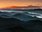 Sunrise Over Lochsa River Canyon and Clearwater National Forest, Idaho