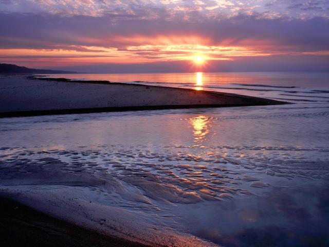 Sunset Over Lake Michigan, Warren Dunes State Park, Michigan
