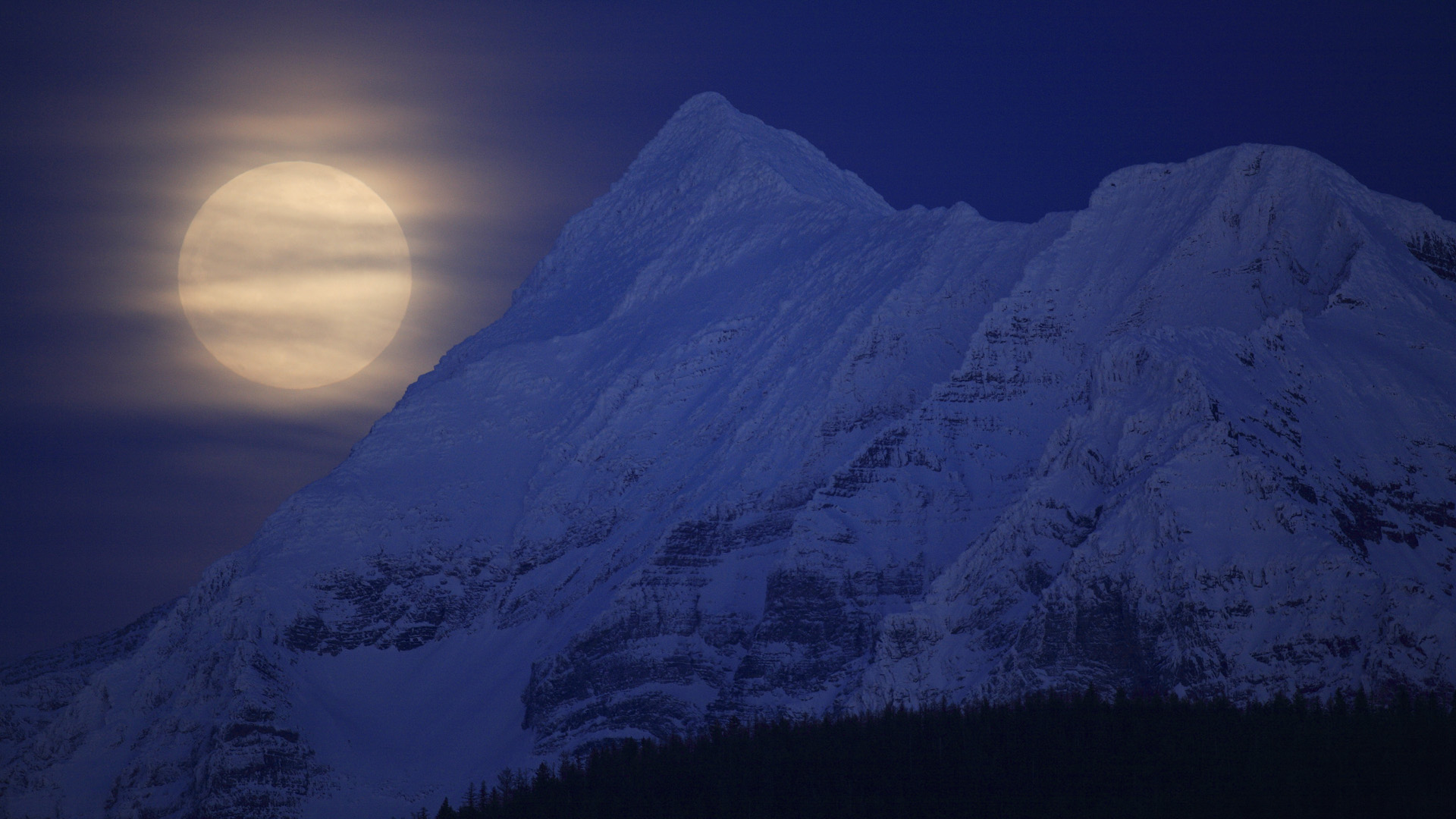 Full Moon Over Mount Jackson, Glacier National Park, Montana